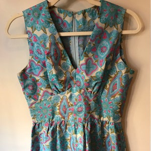 Hand-made Baby Blue Shin-Length Vintage 60s Dress (Lined)