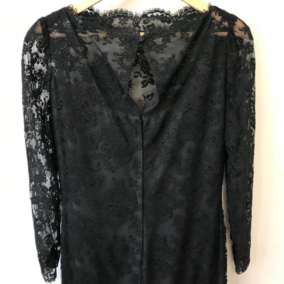 Vintage Black Lace Couture Gown - image 6
