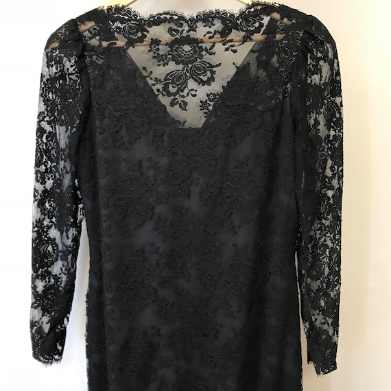 Vintage Black Lace Couture Gown