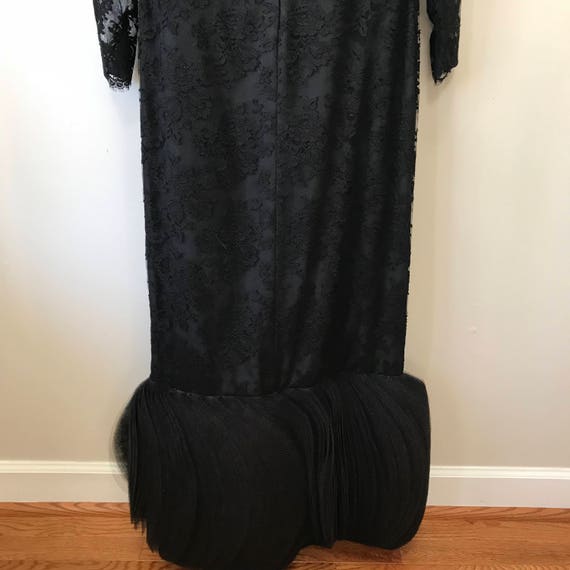 Vintage Black Lace Couture Gown - image 4