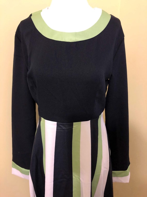 Flirty Vintage A-Line 50s Mod Striped Blue, Seafoa
