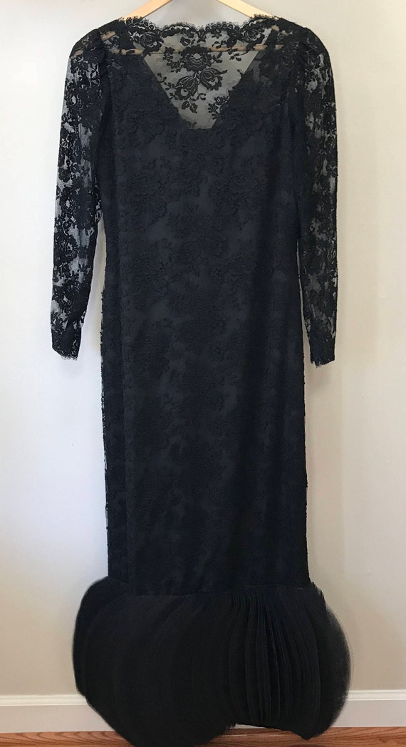 Vintage Black Lace Couture Gown - image 3