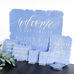 Acrylic Wedding Sign Bundle, SET OF 3-5 Signs, Wedding Sign, Welcome Sign Package, Custom Wedding Signs, Personalized Wedding Decor image 6