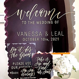 Acrylic Wedding Sign Bundle, SET OF 3-5 Signs, Wedding Sign, Welcome Sign Package, Custom Wedding Signs, Personalized Wedding Decor image 5