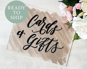 CLEARANCE | Cards & Gifts Acrylic Wedding Sign | Black Wedding Decor | Gift Table Signs | Card Table | Wedding Decor white black gold