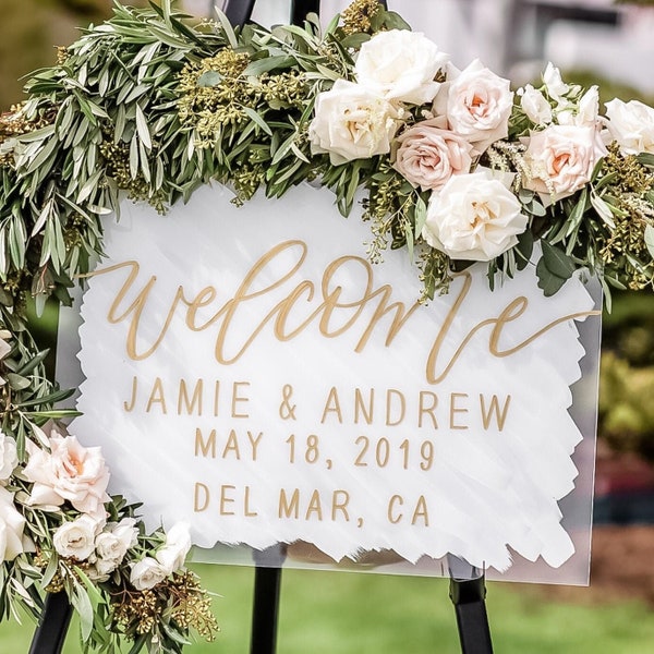 Welcome Sign Wedding, Acrylic Welcome Sign Wedding, Large Signs, Custom Wedding Board, Wedding Ceremony Signage, Wedding Calligraphy