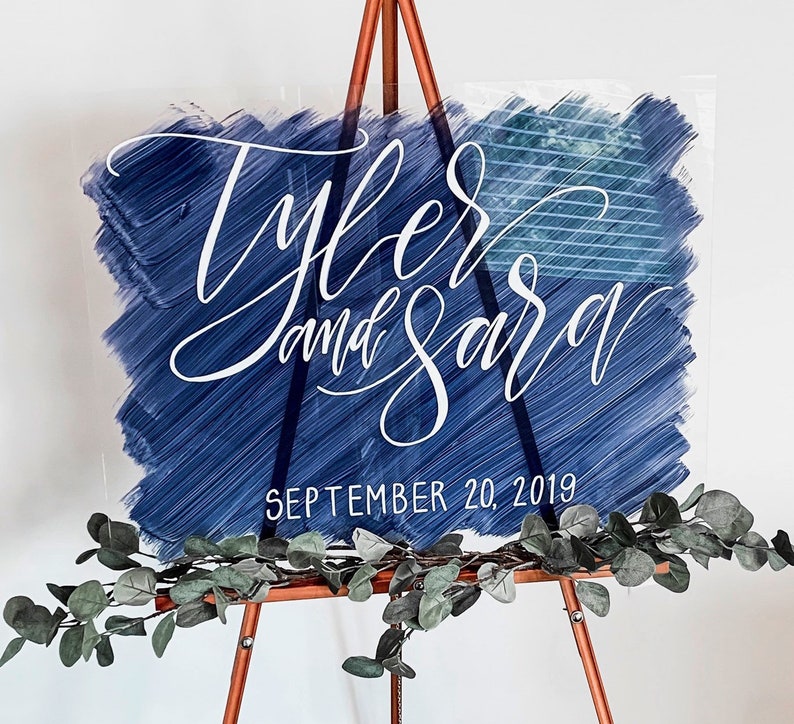 Acrylic Wedding Sign Plexiglass Brush Paint Signs Etsy
