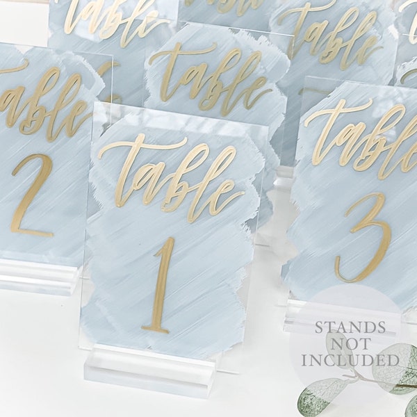 Table Numbers Wedding Acrylic, 4x6, Wedding Signs, Table Numbers, Painted Back Sign, Black Silver White Rose Gold Font Calligraphy