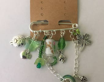 The grass is always greener kilt pin brooch