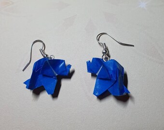 Elephant earrings, origami earrings, minimalistic earrings, dangling earrings, elephant accessories, stocking fillers