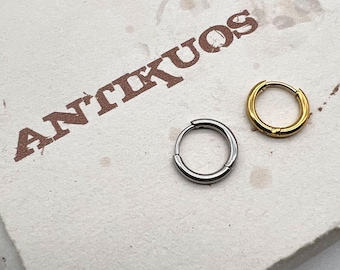 11 mm Hoop earring, stainless steel hoop, huggie, choose colour, single earring, unisex, mens earring, stainless hoop, fss