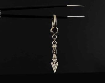 VIKING ARROW-oorbel, lichte tribale oorbel, herenoorbel, oorbel voor mannen, pijlboho-oorbel, mono-oorbel, cadeau tribale juweel