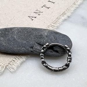LINKED HOOP earring, stainless steel earring hoop,  single earring, unisex minimalist hoop, mens earring, earring for men, fss