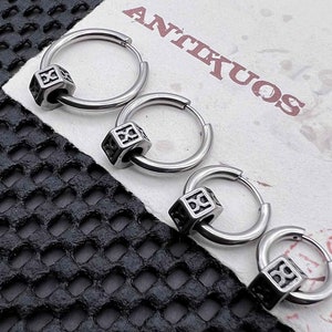 VIKING HOOP, stainless steel earring hoop,  single earring, unisex minimalist hoop, mens earring, earring for men, stainless hoop, fss