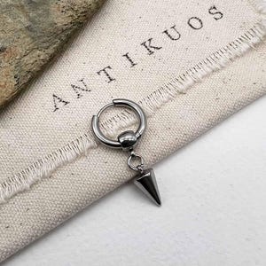 MINOR• Spike hoop earring• Single stainless steel hoop earring• Mono mens earring• Earring for men, women• Gift idea, punk,  fss