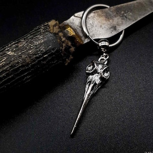 BIRD SKULL Ohrring, alternativer Mono Ohrring, moderner Einzelohrring, Unisex Silber Farbe, Edelstahl Ohrschmuck