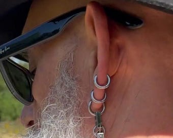 Hoop earring, stainless steel hoop, huggie, choose sizes 15 17 21 25 mm, single earring, unisex, mens earring, stainless hoop, fss