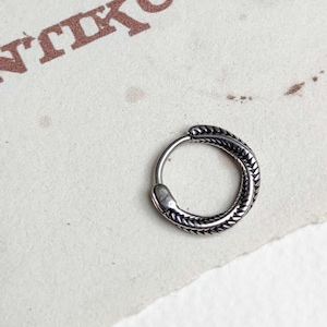 ROLLER COASTER HOOP earring, stainless steel earring hoop,  single earring, unisex minimalist hoop, mens earring, earring for men, fss