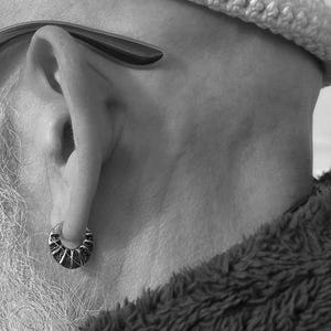 ALDRIC HOOP earring, stainless steel earring hoop, unisex minimalist single hoop, mens earring, earring for men, viking, celtic,  fss