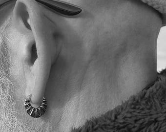 ALDRIC HOOP earring, stainless steel earring hoop, unisex minimalist single hoop, mens earring, earring for men, viking, celtic,  fss