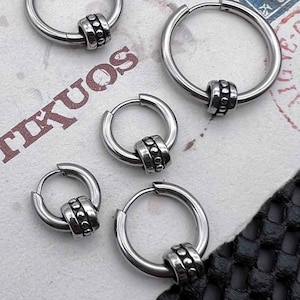 CELTIC HOOP, stainless steel earring hoop,  single earring, unisex minimalist hoop, mens earring, earring for men, stainless hoop, fss