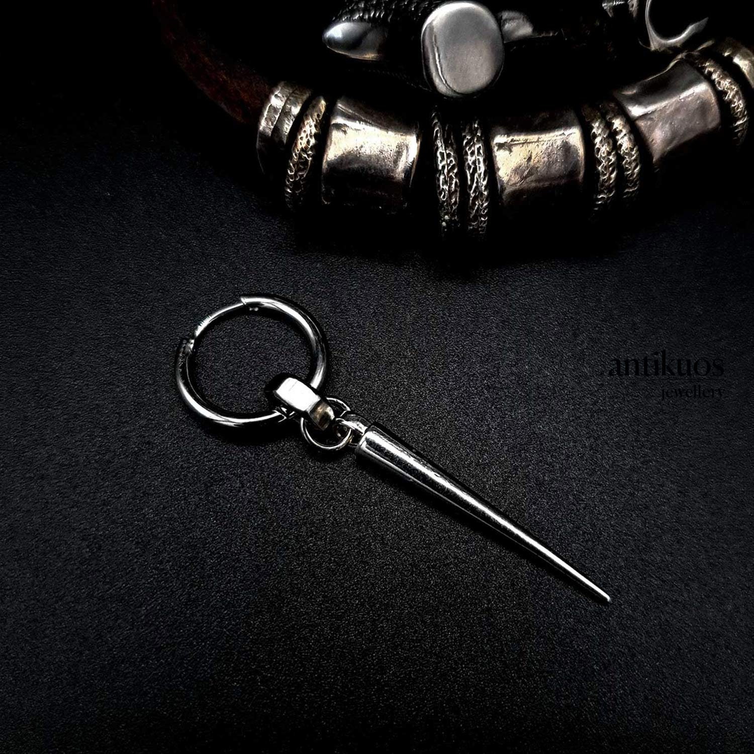 Orecchini Magnetici Flongo A Triangolo – Unisex, Senza Buco, In Acciaio Inox – Finti, Steampunk, Clip-on