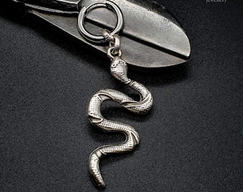 MANASA, pendiente alternativa animal serpiente, pendiente individual pirata, pendiente unisex, pendiente para hombre, aro inoxidable, regalo, pendiente mono