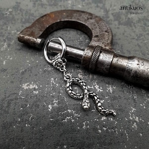 KLAPPSCHLANGE, Schlange Tier alternative Ohrring, Tribal Single Ohrring, Unisex Ohrring, Ohrring für Männer, Edelstahl Creolen, Geschenk, Mono Ohrring
