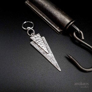 BRUTALIST, triangle hoop earring, single earring, unisex  silver colour dangle earring, mens mono earring, earring for men, stainless hoop