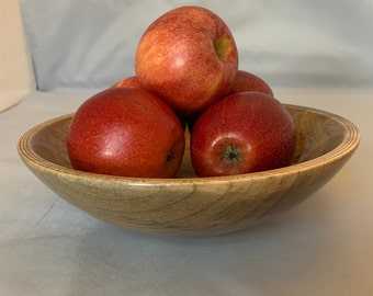 Unique Turned Home Decor Wood Bowl, Spalted Maple Fruit Bowl