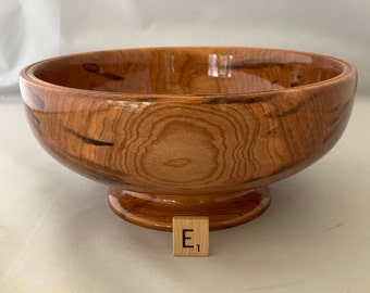 Hand Turned Food Safe Cherry Footed Bowl