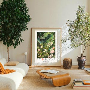 Maximalist Decor Yayoi Kusama Print Flower Market Print dopamine decor Floral Print Botanical printable Wall Art green Japanese Art