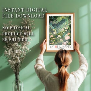 Maximalist Decor Yayoi Kusama Print Flower Market Print dopamine decor Floral Print Botanical printable Wall Art green Japanese Art