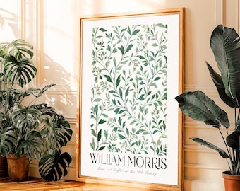 Botanical William Morris Print printable Wall Art vintage sage Green Floral Print