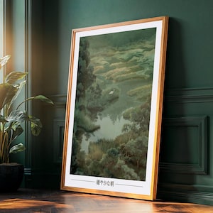 Japanese Wall Art Sage Green Wall Art Bird Maximalist Botanical Wall Art Wabi Sabi Painting japandi Wall Art extra large printable wall art