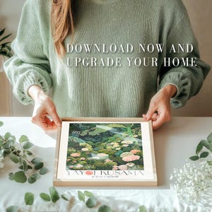 Maximalist Decor Yayoi Kusama Print Flower Market Print dopamine decor Floral Print Botanical printable Wall Art green Japanese Art