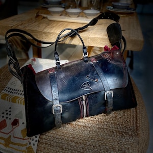 Black saddle & suede bag crossbody adjustable to shoulder style bag messenger luggage handbag