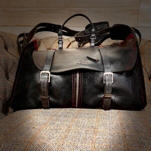 Black saddle & suede bag crossbody adjustable to shoulder style bag messenger luggage handbag image 3