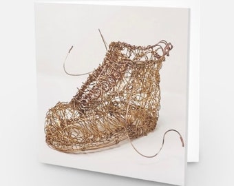 Greetings card Doc martens Docs Dr Martens boot wire sculpture card art. So good you can Frame it !