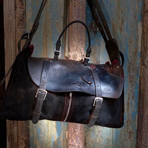 Black saddle & suede bag crossbody adjustable to shoulder style bag messenger luggage handbag image 2