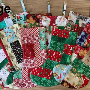 Meias de Natal de retalhos costuradas à mão!!