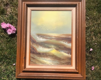 Vintage Ocean Seascape Painting