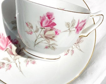 Crown Staffordshire Vintage Teacup and Saucer