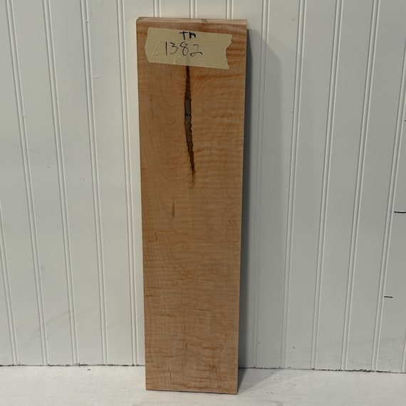 Tiger Maple Wood Board, Kiln Dried Wood Slab, Curly Maple Plank, Unfinished Wood for Woodworking, 24"X6"X1.125"
