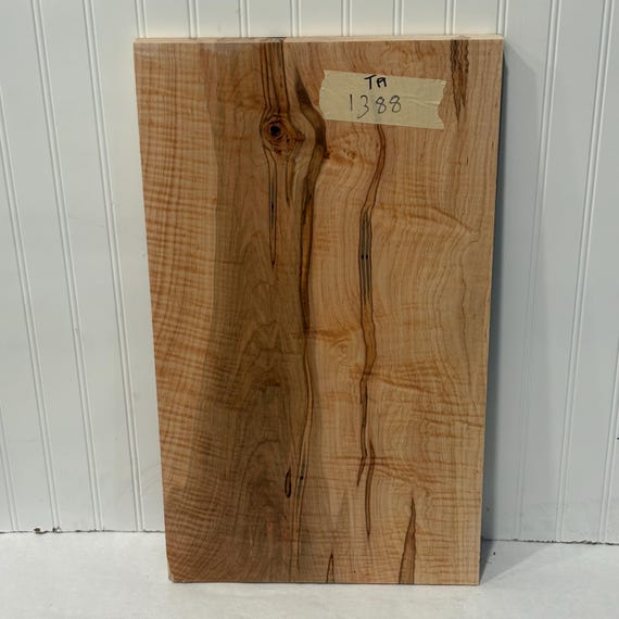 Wide Tiger Maple Wood Board, Wood Slab, Curly Maple Plank, Unfinished Wood 24.5"X14"X1.125"