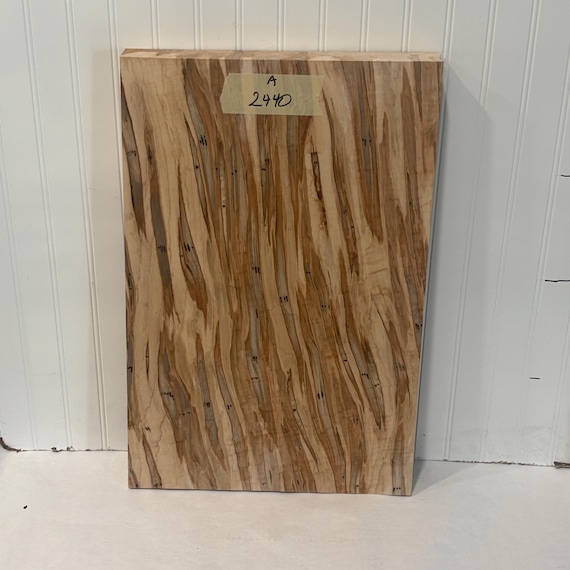 Thick Ambrosia Maple Wood, Wormy Maple Lumber, Wood for Woodworking, 24"X15 3/4"X1 7/8"