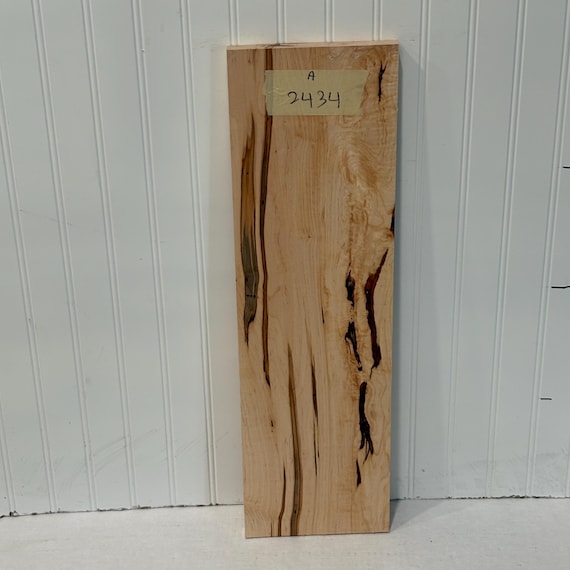 Ambrosia Maple Wood, Wormy Maple Lumber Board, Kiln Dried Wood for Woodworking, 24"X7"X3/4"
