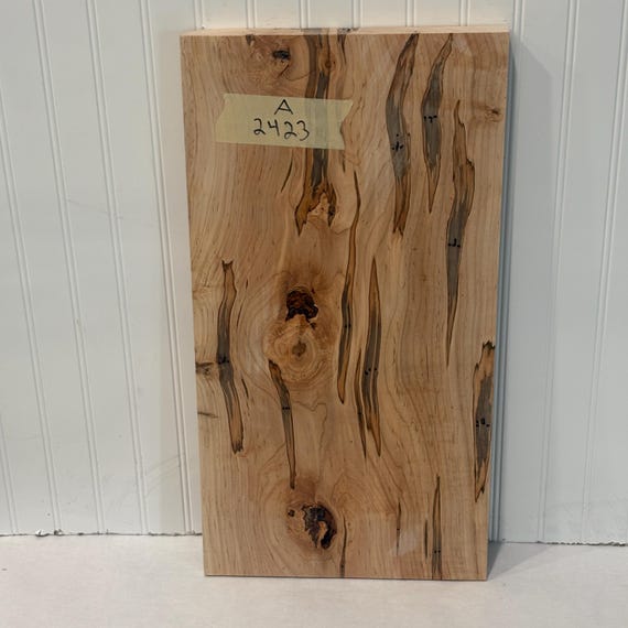 Wide Ambrosia Maple Wood, Wormy Maple Lumber, Wood for Woodworking, 23.5"X12"X1.125"