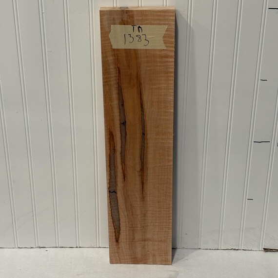 Tiger Maple Wood Board, Kiln Dried Wood Slab, Curly Maple Plank, Unfinished Wood for Woodworking, 24"X6"X1.125"