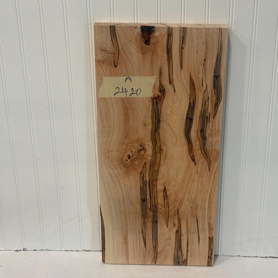 Wide Ambrosia Maple Wood, Wormy Maple Lumber, Wood for Woodworking, 24"X11"X1.125"